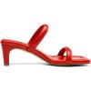 DREAM PAIRS Women’s Square Toe Heels for Women Two Strap Open Toe Low Block Chunky Heels Sandals Dress Pumps Shoes(Red)