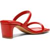DREAM PAIRS Women’s Square Toe Heels for Women Two Strap Open Toe Low Block Chunky Heels Sandals Dress Pumps Shoes(Red)