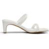 DREAM PAIRS Women’s Square Toe Heels for Women Two Strap Open Toe Low Block Chunky Heels Sandals Dress Pumps Shoes(White)