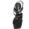 DREAM PAIRS Women’s Strappy Chunky Heels Low Block Square Open Toe Sandals Dress Party Shoes(Black-suede)