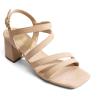 DREAM PAIRS Women’s Strappy Chunky Heels Low Block Square Open Toe Sandals Dress Party Shoes(Nude-suede)