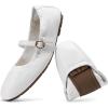 DREAM PAIRS Women’s Ballet Flats Foldable Square Toe Mary Jane Flats Comfortable Slip On Dress Shoes Business Casual Work Mary Jane Shoes(White)