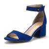 DREAM PAIRS Womens Heels, Chunk Low Heel Comfortable Pump Sandals Dress Shoe(Royal Blue)
