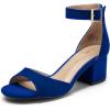 DREAM PAIRS Womens Heels, Chunk Low Heel Comfortable Pump Sandals Dress Shoe(Royal/Blue)