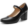 DREAM PAIRS Womens Mary Jane Shoes Chunky Heel 2.76 Inch – Round Toe Vintage Office Work Pumps – Comfortable Low Block Heels Dress Shoes for Women(Black)