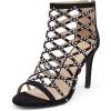 DREAM PAIRS Women’s Rhinestone Ankle Strap Open Toe Stiletto Heel Sandals pump Shoes