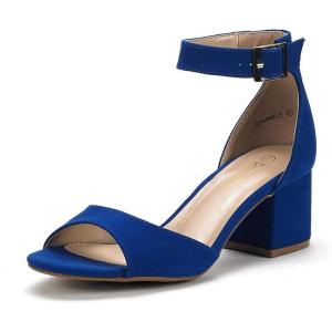 DREAM PAIRS Womens Heels, Chunk Low Heel Comfortable Pump Sandals Dress Shoe(Royal Blue)