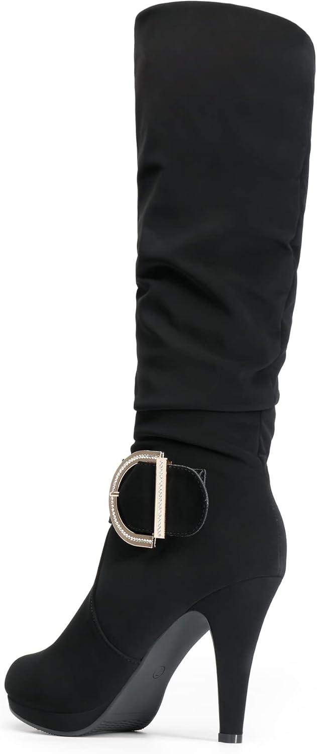 image:imageDREAM PAIRS Womens KneeHigh Stiletto Boots Black Fashion amp Classic Dress BootsParisblack