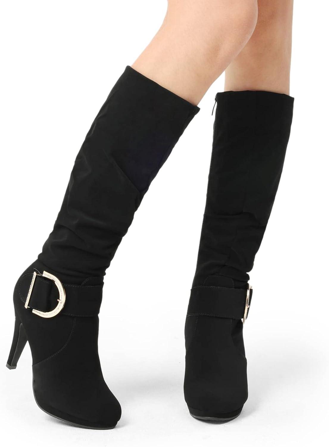 image:imageDREAM PAIRS Womens KneeHigh Stiletto Boots Black Fashion amp Classic Dress BootsParisblack
