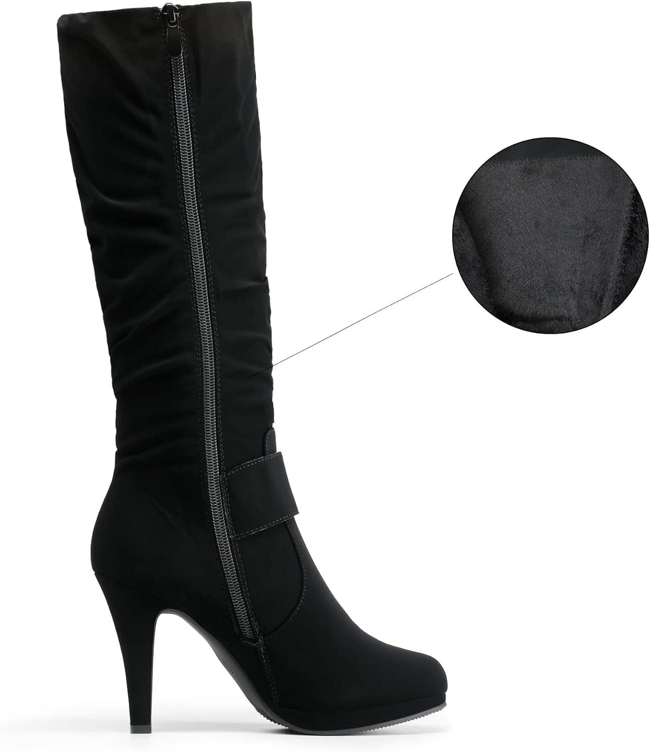 image:imageDREAM PAIRS Womens KneeHigh Stiletto Boots Black Fashion amp Classic Dress BootsParisblack