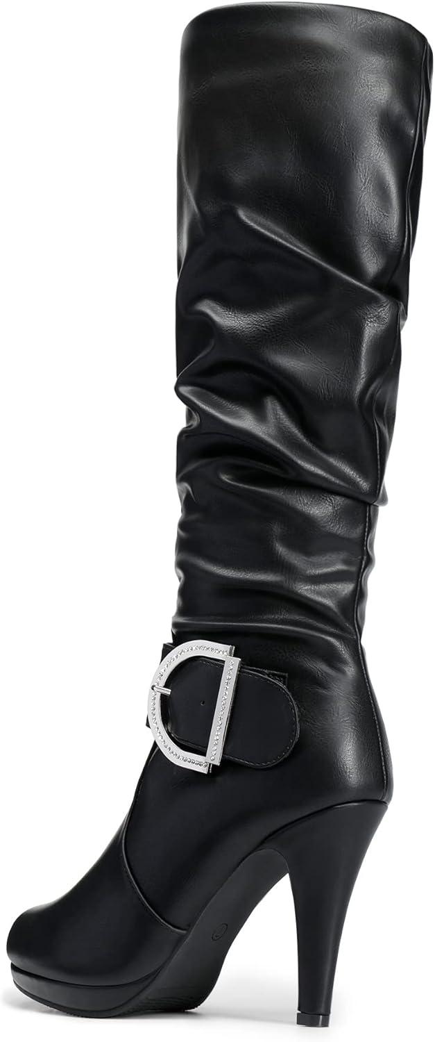image:imageDREAM PAIRS Womens KneeHigh Stiletto Boots Black Fashion amp Classic Dress BootsParisblack Pu