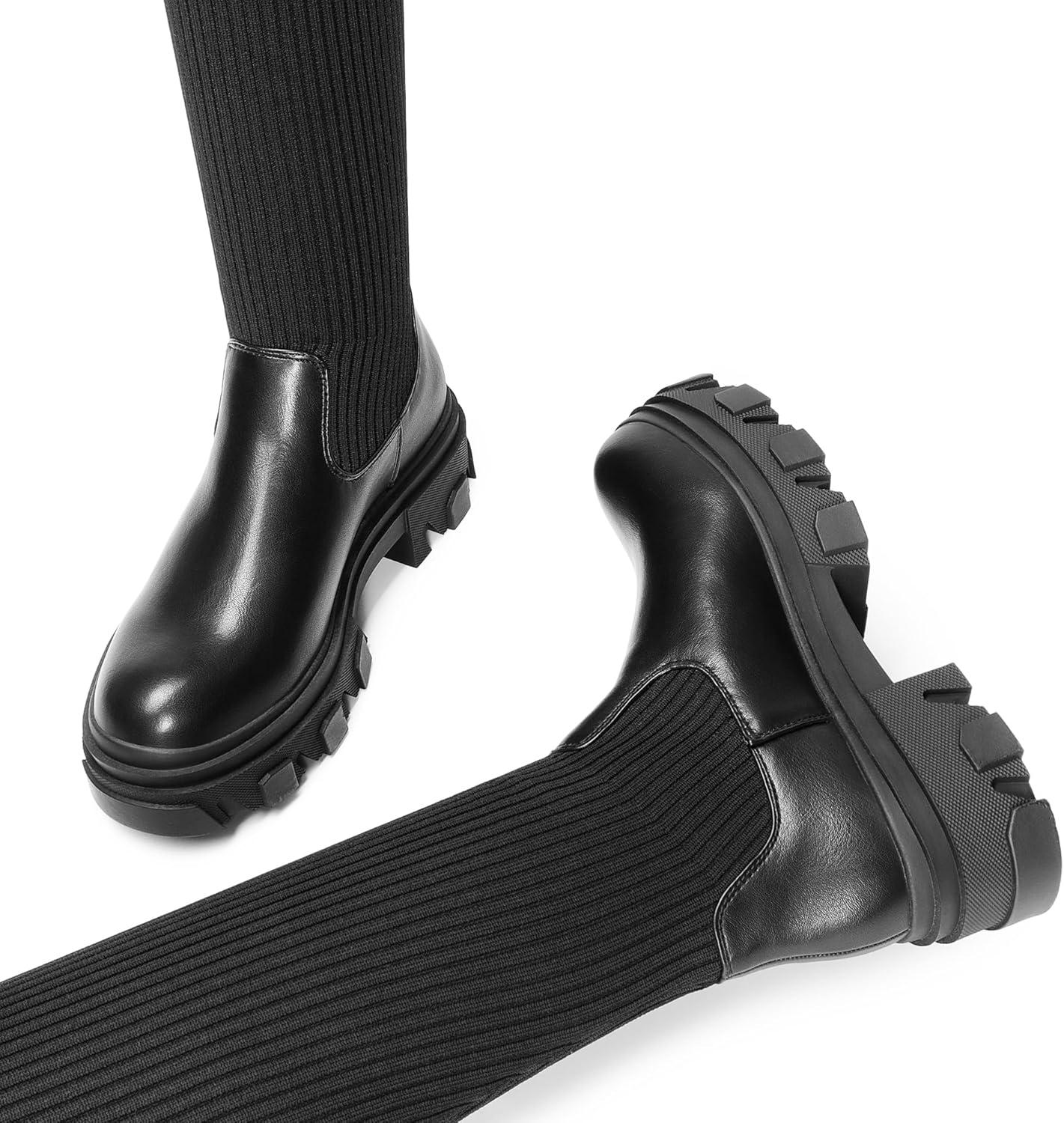 image:imageDREAM PAIRS Womens Over the Knee Platform BootsBlack