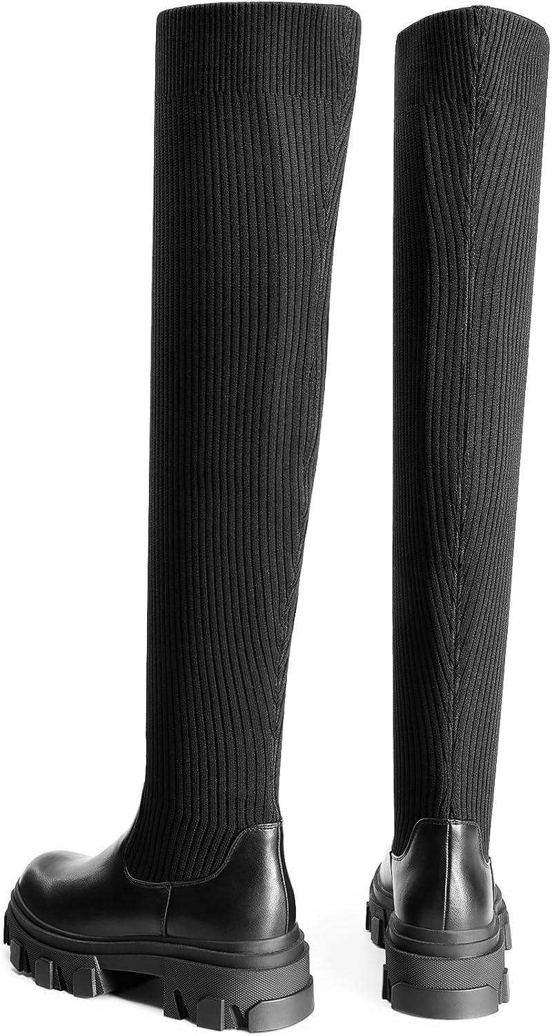 image:imageDREAM PAIRS Womens Over the Knee Platform BootsBlack