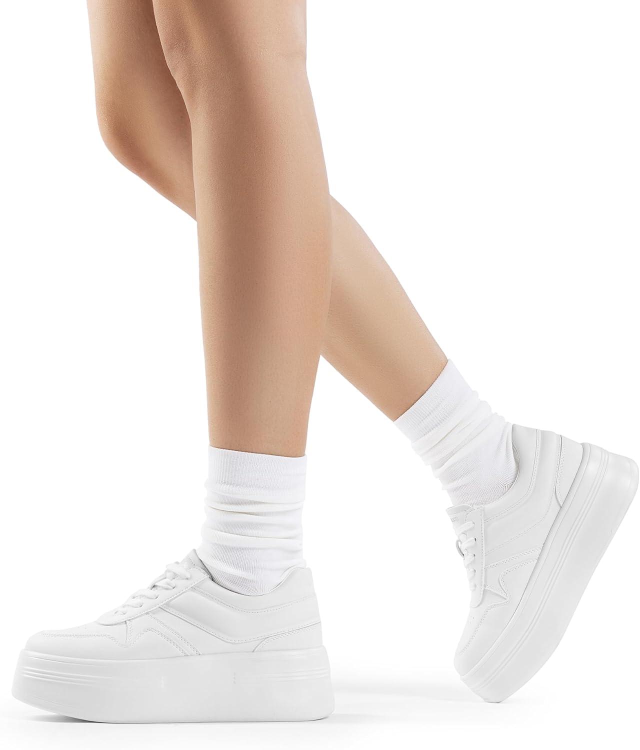 image:imageDREAM PAIRS Womens Platform Casual SneakersWhite