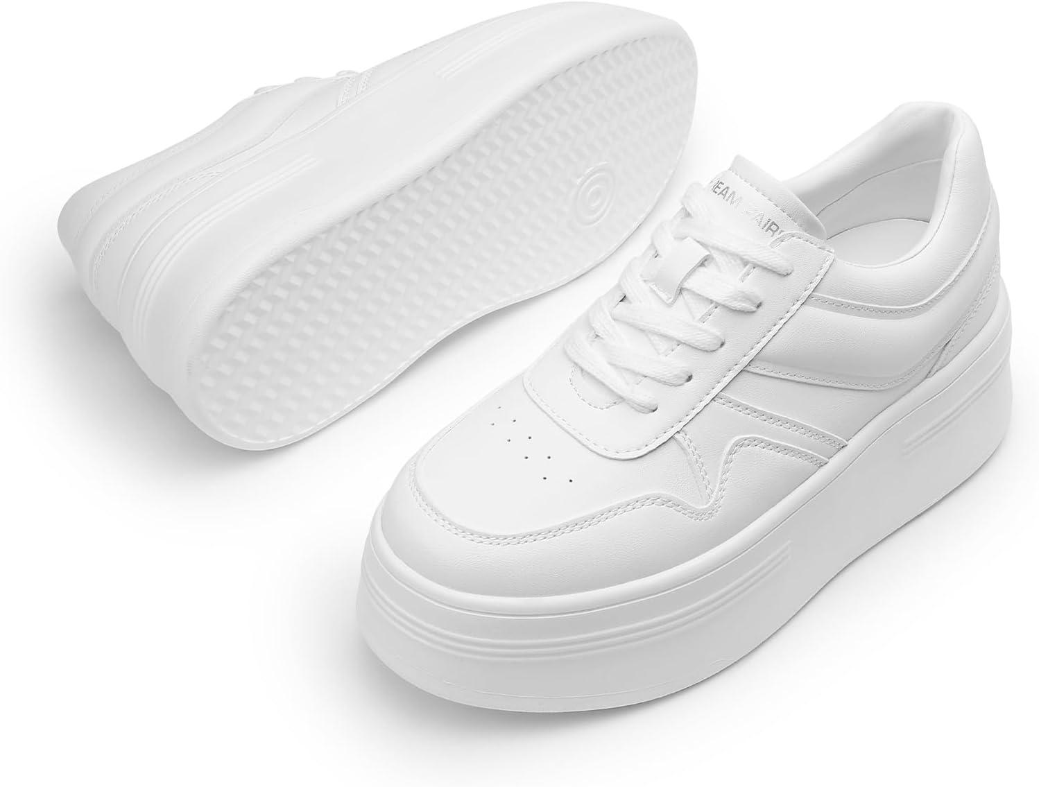 image:imageDREAM PAIRS Womens Platform Casual SneakersWhite