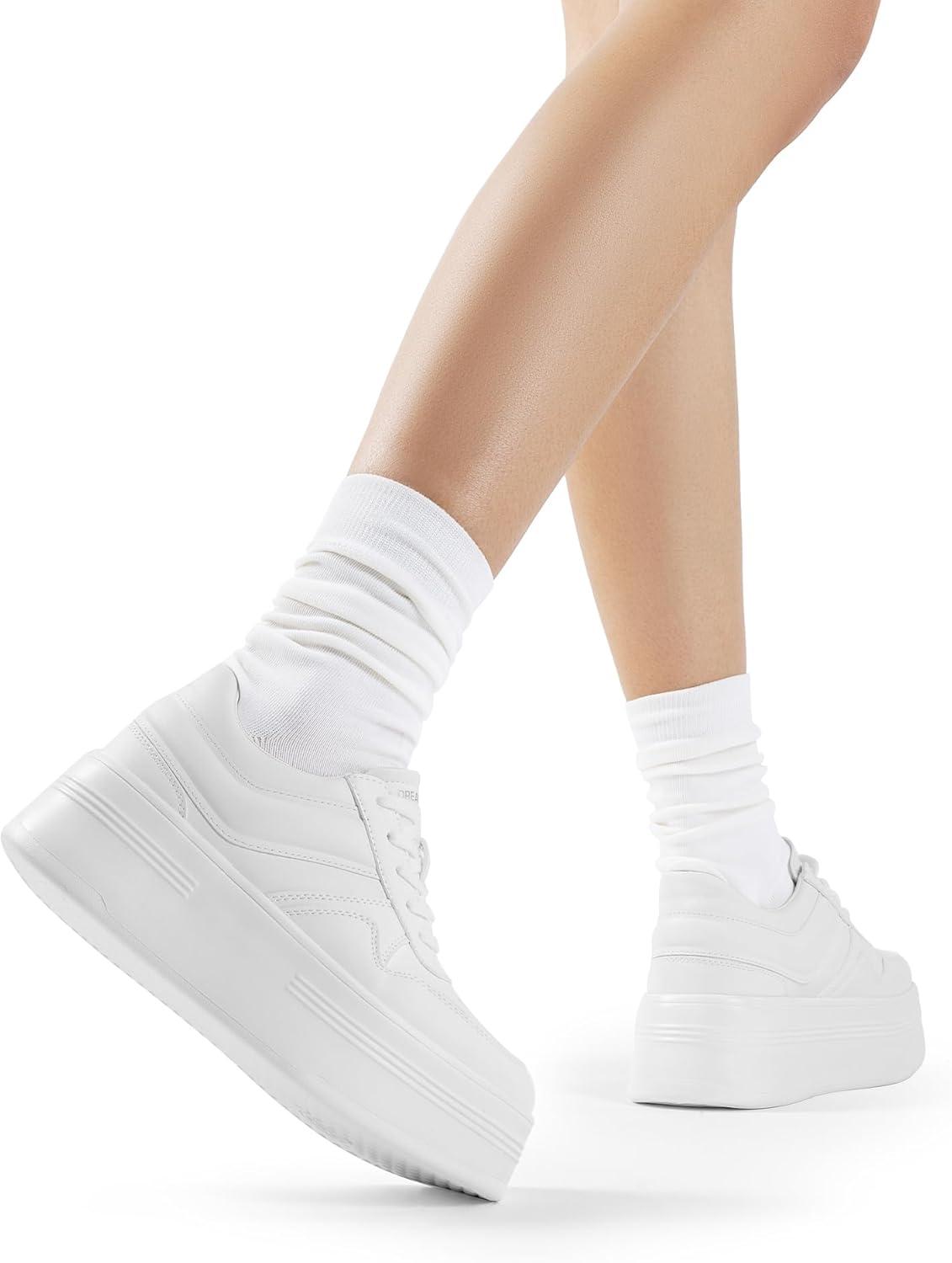 image:imageDREAM PAIRS Womens Platform Casual SneakersWhite