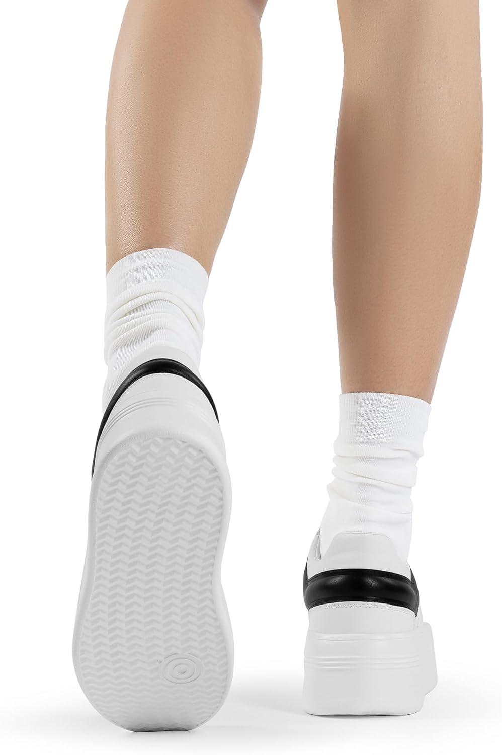image:imageDREAM PAIRS Womens Platform Casual SneakersWhiteBlack