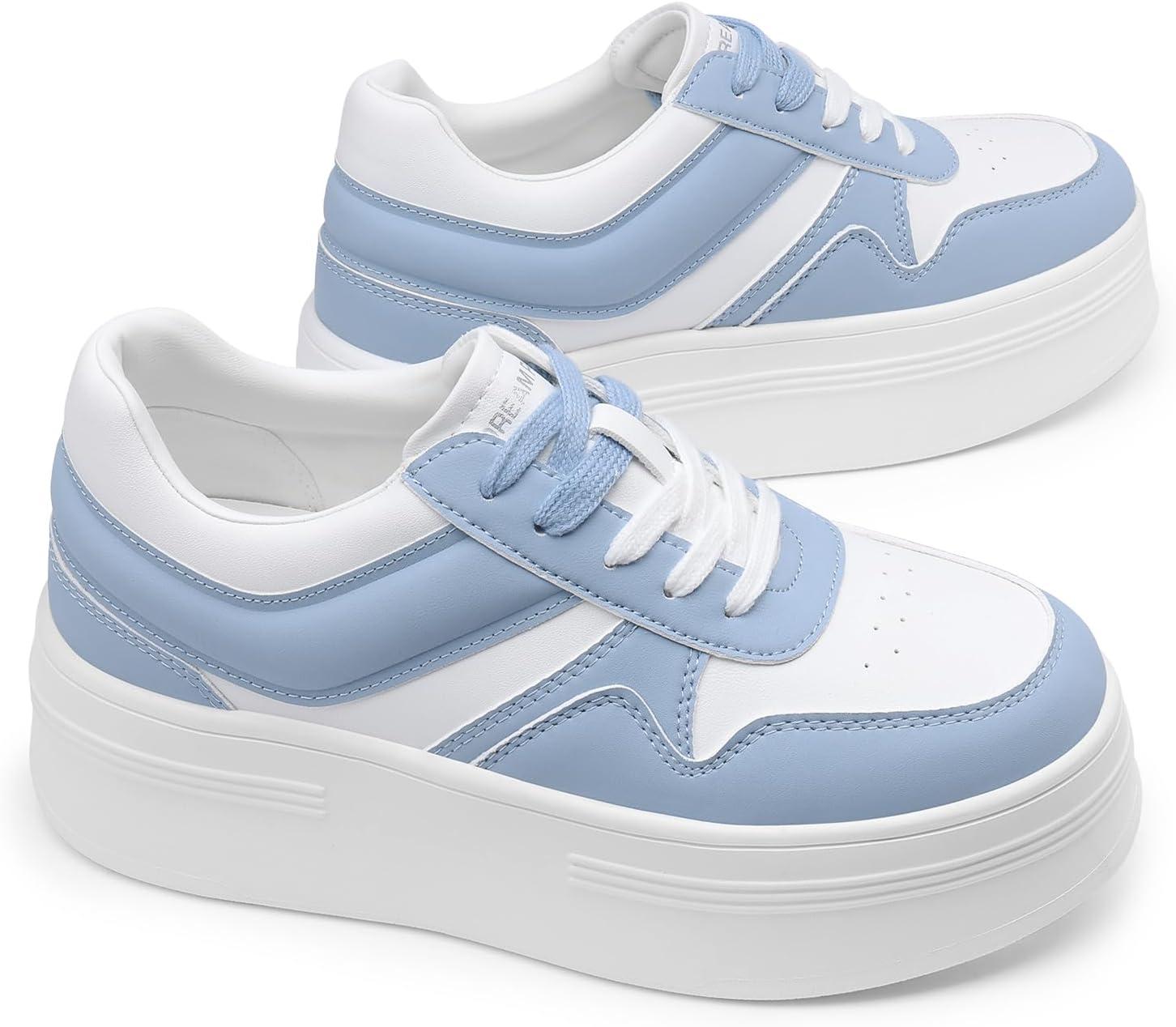 image:imageDREAM PAIRS Womens Platform Casual SneakersWhiteBlue