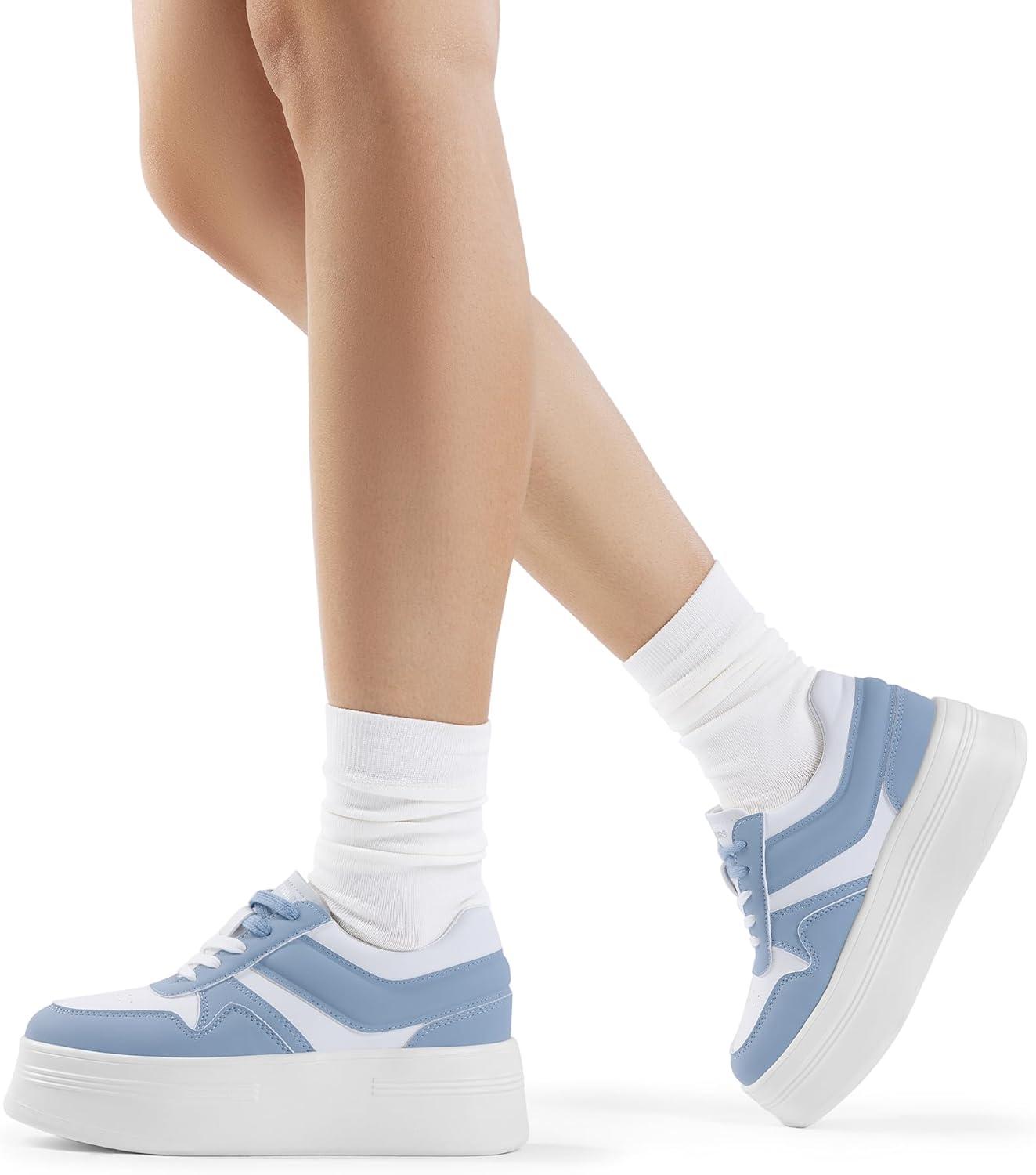image:imageDREAM PAIRS Womens Platform Casual SneakersWhiteBlue