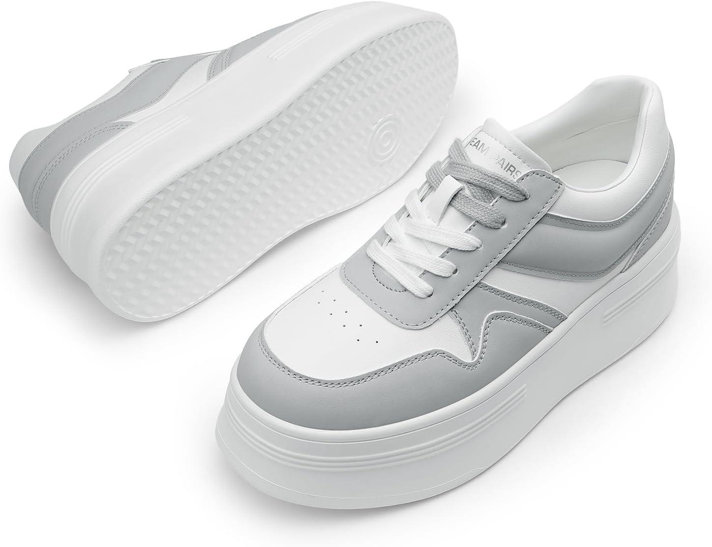 image:imageDREAM PAIRS Womens Platform Casual SneakersWhiteGrey