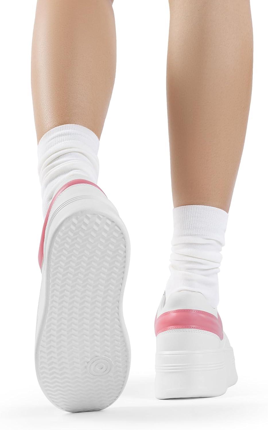 image:imageDREAM PAIRS Womens Platform Casual SneakersWhitePink
