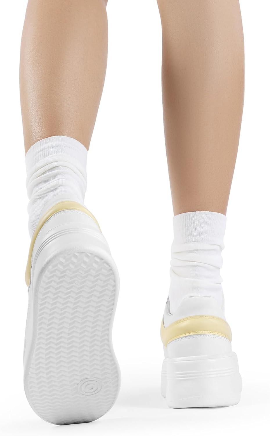 image:imageDREAM PAIRS Womens Platform Casual SneakersWhiteYellow