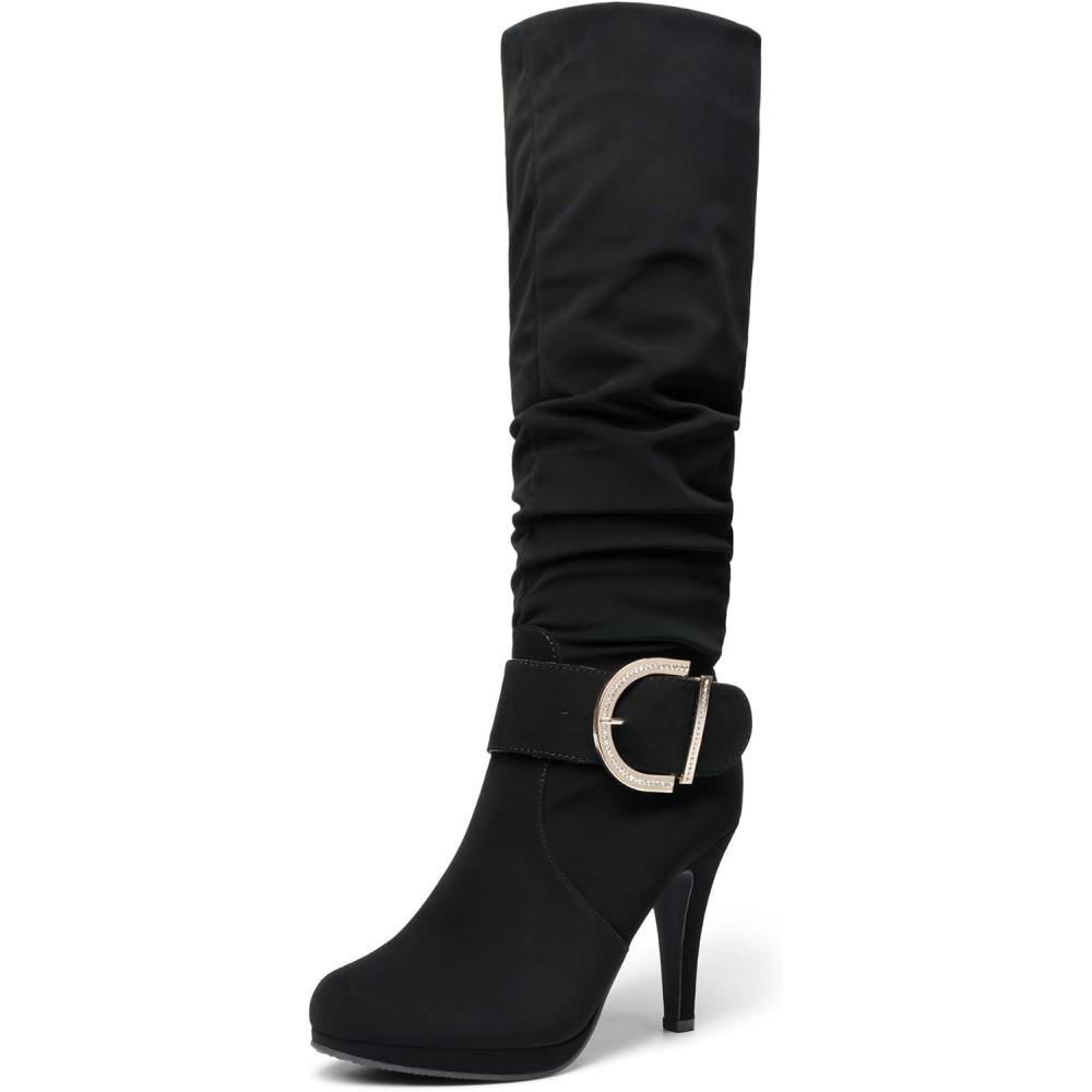 image:imageDREAM PAIRS Womens KneeHigh Stiletto Boots Black Fashion amp Classic Dress BootsParisblack
