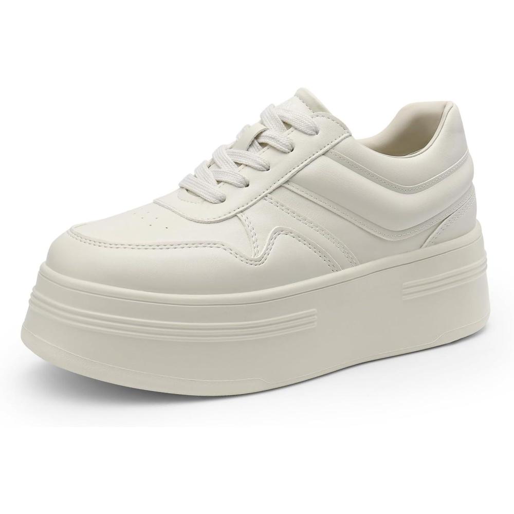 image:imageDREAM PAIRS Womens Platform Casual SneakersBeige