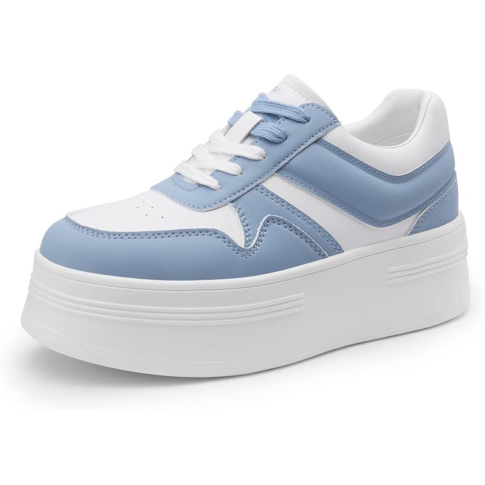 image:imageDREAM PAIRS Womens Platform Casual SneakersWhiteBlue