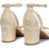 DREAM PAIRS Women’s Chunky Low Heels Open Round Toe Ankle Strap Block Heels Party Dress Wedding Sandals(Gold-glitter)