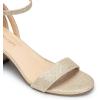 DREAM PAIRS Women’s Chunky Low Heels Open Round Toe Ankle Strap Block Heels Party Dress Wedding Sandals(Gold-glitter)