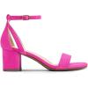 DREAM PAIRS Women’s Chunky Low Heels Open Round Toe Ankle Strap Block Heels Party Dress Wedding Sandals(Hot Pink)
