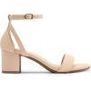 DREAM PAIRS Women’s Chunky Low Heels Open Round Toe Ankle Strap Block Heels Party Dress Wedding Sandals(Nude)