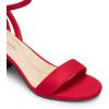 DREAM PAIRS Women’s Chunky Low Heels Open Round Toe Ankle Strap Block Heels Party Dress Wedding Sandals(Red)