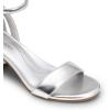 DREAM PAIRS Women’s Chunky Low Heels Open Round Toe Ankle Strap Block Heels Party Dress Wedding Sandals(Silver-pu)