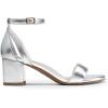 DREAM PAIRS Women’s Chunky Low Heels Open Round Toe Ankle Strap Block Heels Party Dress Wedding Sandals(Silver-pu)