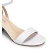DREAM PAIRS Women’s Chunky Low Heels Open Round Toe Ankle Strap Block Heels Party Dress Wedding Sandals(White)