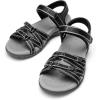DREAM PAIRS Womens Comfortable Hiking Walking Sandal with Adjustable Hook and Loop Strap, Sports, Travel,Summer Beach Outdoor Light Weight Water Shoes(Black)