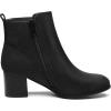 DREAM PAIRS Women’s Elastic Gore Chelsea Boots Chunky Block Heel Ankle Bootie(Black)