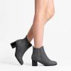 DREAM PAIRS Women’s Elastic Gore Chelsea Boots Chunky Block Heel Ankle Bootie(Grey)