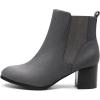 DREAM PAIRS Women’s Elastic Gore Chelsea Boots Chunky Block Heel Ankle Bootie(Grey)