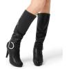 DREAM PAIRS Women’s Knee-High Stiletto Boots, Black, Fashion & Classic Dress Boots(Paris-black Pu)