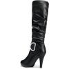 DREAM PAIRS Women’s Knee-High Stiletto Boots, Black, Fashion & Classic Dress Boots(Paris-black Pu)