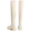 DREAM PAIRS Women’s Over the Knee Platform Boots(Beige)