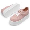 DREAM PAIRS Women’s Platform Casual Sneakers(Pink)