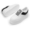 DREAM PAIRS Women’s Platform Casual Sneakers(White/Black)