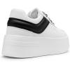 DREAM PAIRS Women’s Platform Casual Sneakers(White/Black)