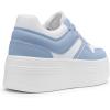 DREAM PAIRS Women’s Platform Casual Sneakers(White/Blue)