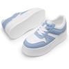 DREAM PAIRS Women’s Platform Casual Sneakers(White/Blue)