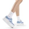 DREAM PAIRS Women’s Platform Casual Sneakers(White/Blue)